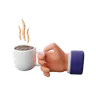 Hand holding coffee mug