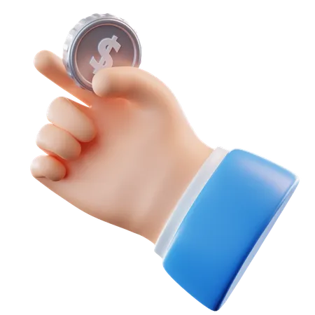 Hand Holding Coin  3D Icon