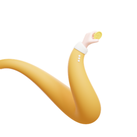 Hand Holding Coin  3D Icon
