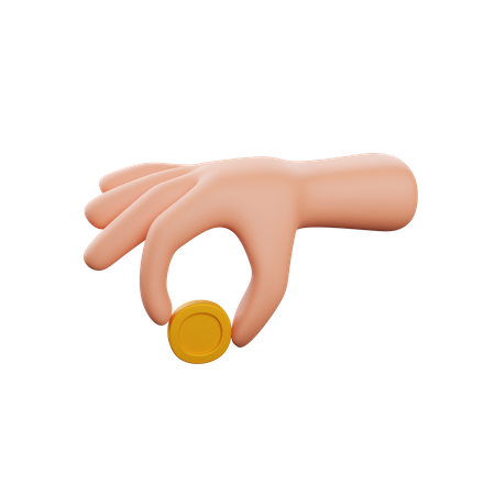 Hand Holding Coin  3D Icon
