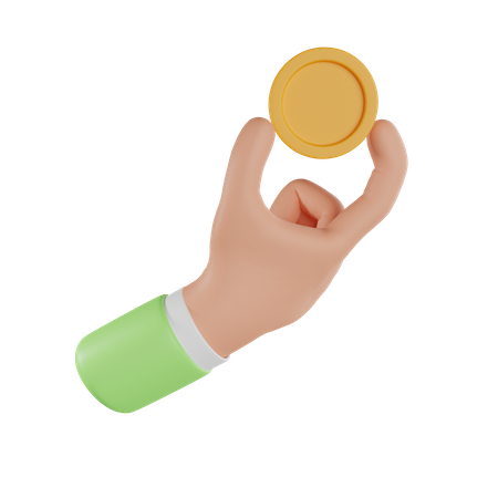 Hand Holding Coin 3D Icon