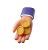 Hand holding coins
