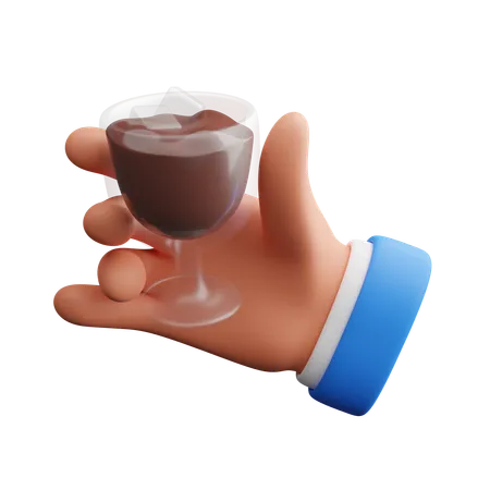 Hand Holding Cold Drink  3D Icon