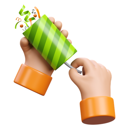 Hand Holding Confetti  3D Icon