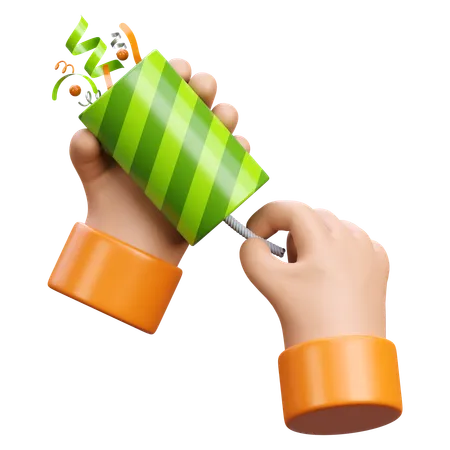 Hand Holding Confetti  3D Icon