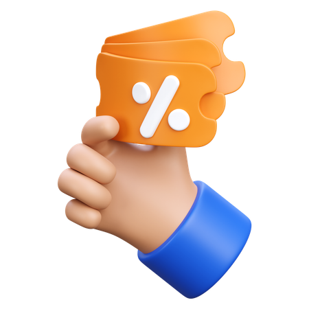 Hand Holding Coupon  3D Icon