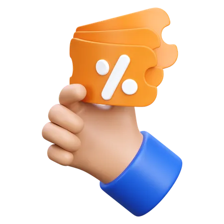 Hand Holding Coupon  3D Icon