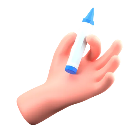 Hand Holding Crayon  3D Icon