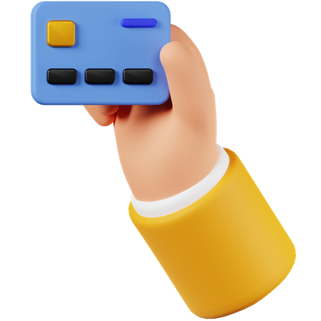 Hand Holding Credit Card  3D Icon