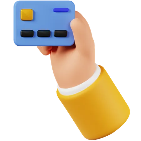 Hand Holding Credit Card  3D Icon