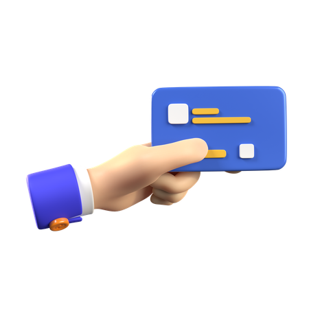 Hand Holding Credit Card  3D Icon