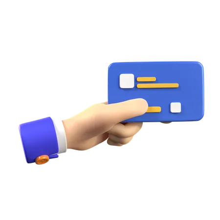 Hand Holding Credit Card  3D Icon