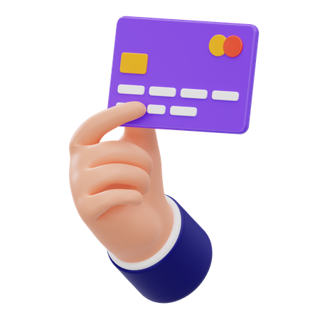 Hand Holding Credit Card  3D Icon