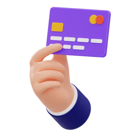 Hand Holding Credit Card  3D Icon