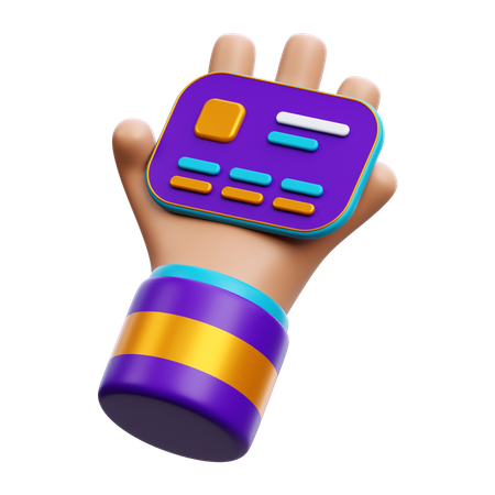 Hand Holding Credit Card  3D Icon