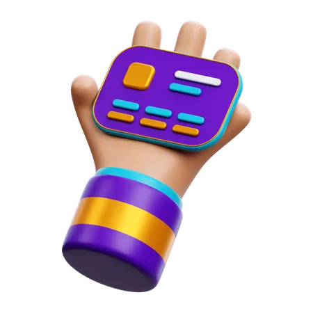 Hand Holding Credit Card  3D Icon