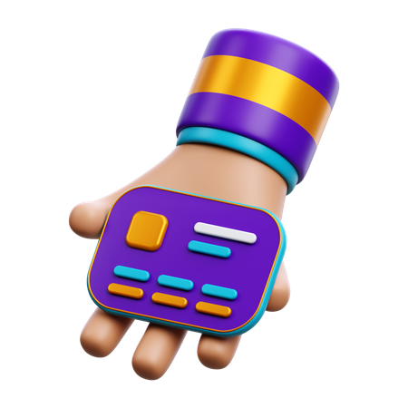 Hand Holding Credit Card  3D Icon