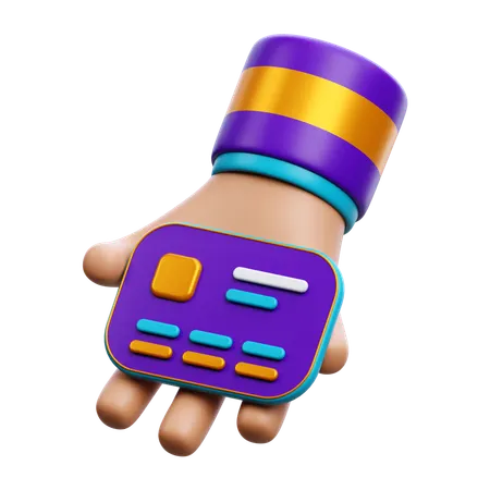 Hand Holding Credit Card  3D Icon
