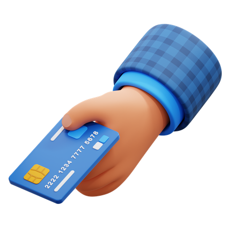 Hand Holding Credit Card  3D Icon