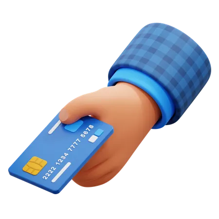 Hand Holding Credit Card  3D Icon