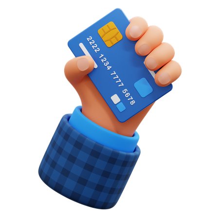 Hand Holding Credit Card  3D Icon