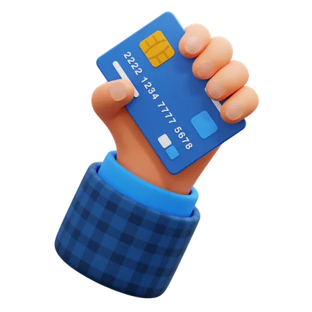 Hand Holding Credit Card  3D Icon