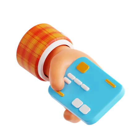 Hand Holding Credit Card  3D Icon