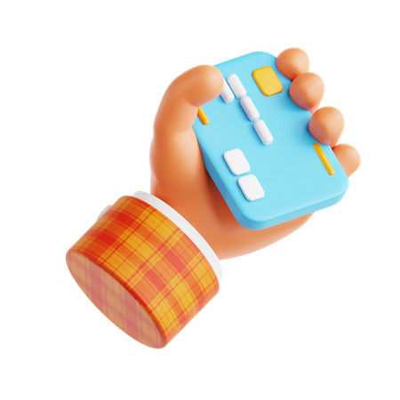 Hand Holding Credit Card  3D Icon