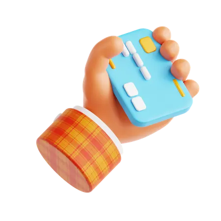 Hand Holding Credit Card  3D Icon