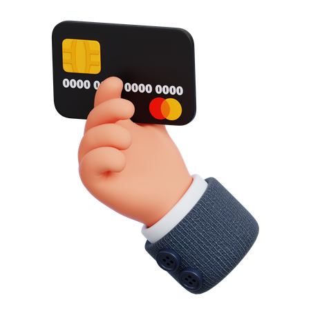 Hand Holding Credit Card  3D Icon