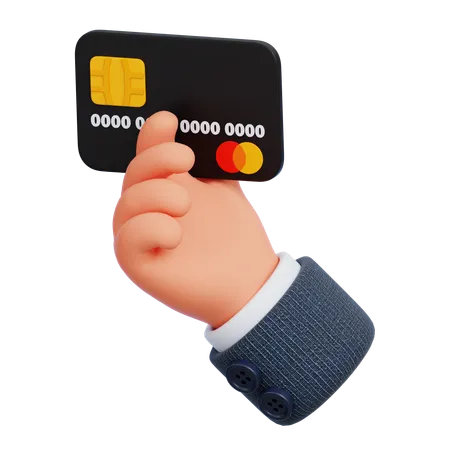 Hand Holding Credit Card  3D Icon