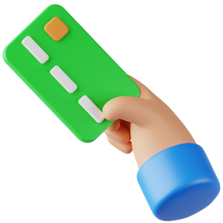 Hand Holding Credit Card  3D Icon