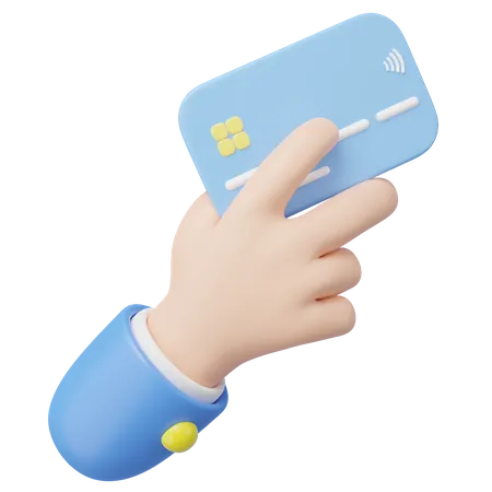 3 D Hand Holding Credit Card And Floating Isolated On Transparent Online Store Credit Card Or Debit Cards Accept Withdraw Money Easy Shopping Cashless Society Concept Cartoon Minimal 3 D Render 3D Icon
