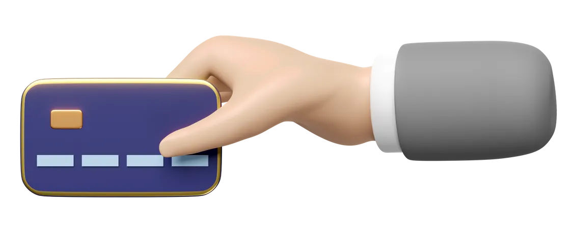 Hand Holding Credit Card  3D Icon
