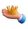 Hand holding crown