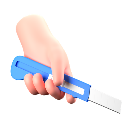 Hand Holding Cutter  3D Icon