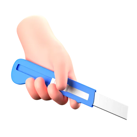 Hand Holding Cutter  3D Icon
