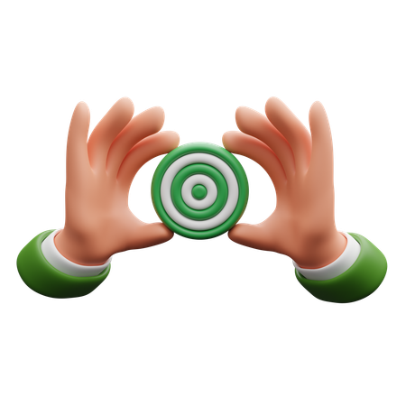 Hand Holding Dartboard  3D Icon