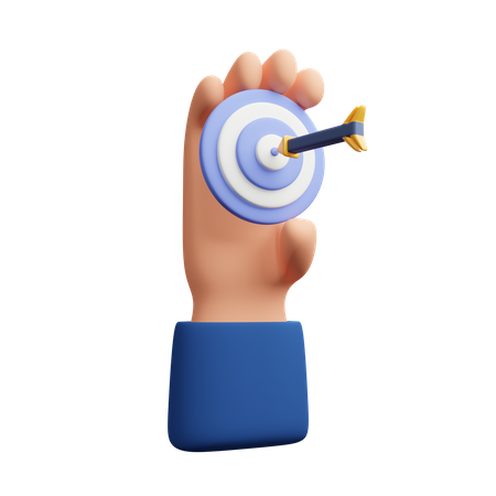 Hand Holding Dartboard  3D Icon