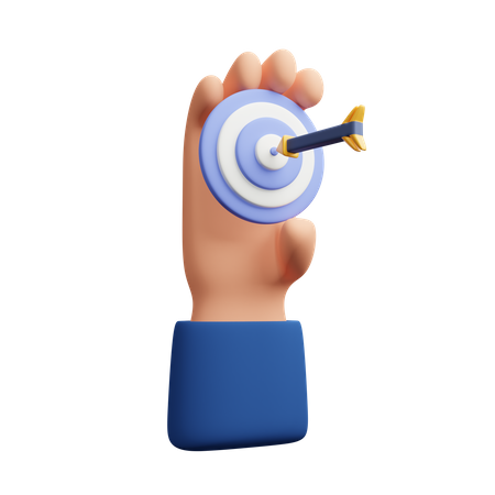Hand Holding Dartboard  3D Icon