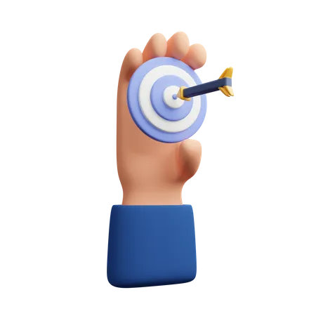 Hand Holding Modern Target Download This Item Now 3D Icon