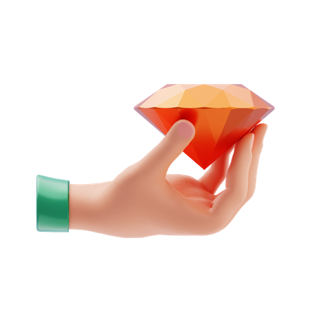 Hand Holding Diamond  3D Icon