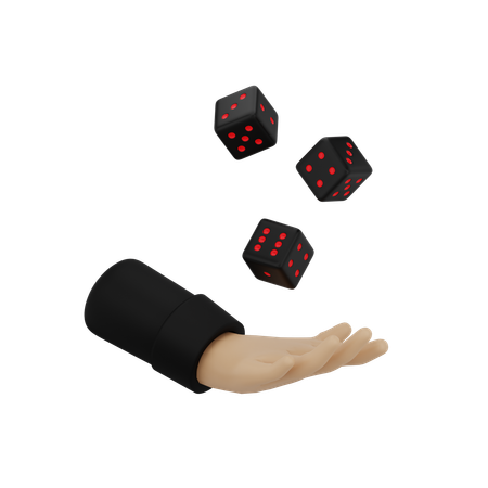 Hand Holding Dice  3D Icon