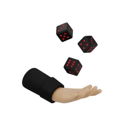 Hand Holding Dice  3D Icon