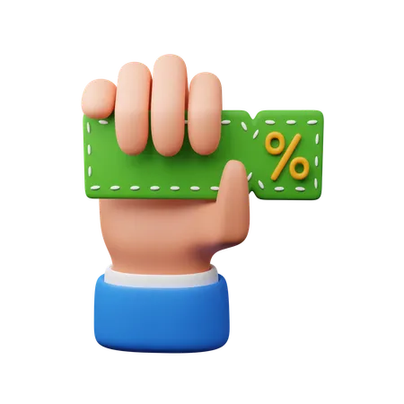 Hand Holding Discount Coupon Download This Item Now 3D Icon