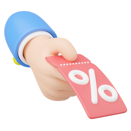 Hand Holding Discount Coupon  3D Icon