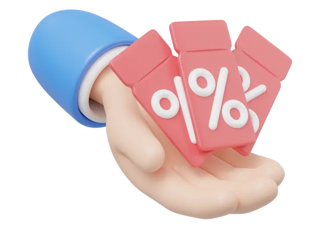 Get Coupon Shopping Online 3 D Hand Holding A Fan Of Discount Price Tag Float Isolated On Transparent Special Time Flash Sale Limited Promotion Offer Concept Cartoon Icon Smooth 3 D Rendering 3D Icon