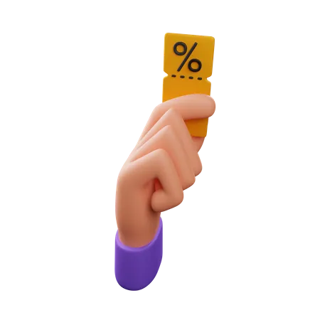 Hand Holding Discount Voucher Download This Item Now 3D Icon