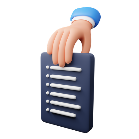 書類の山を持つ手  3D Icon