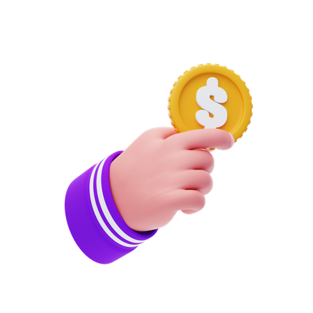 Hand Holding Dollar  3D Icon